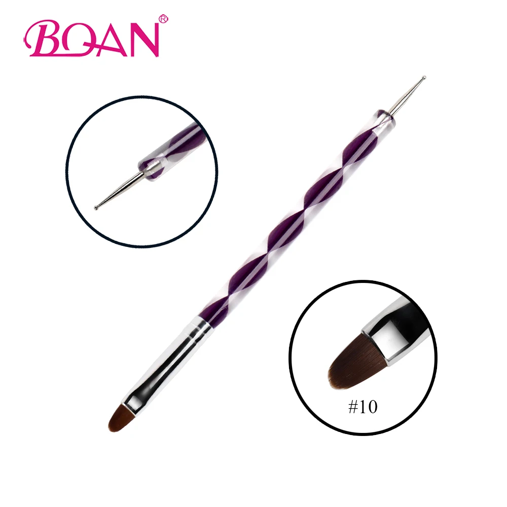 BQAN 1 шт. двухсторонние инструменты для маникюра и 10 # Гелевая Кисть овальные