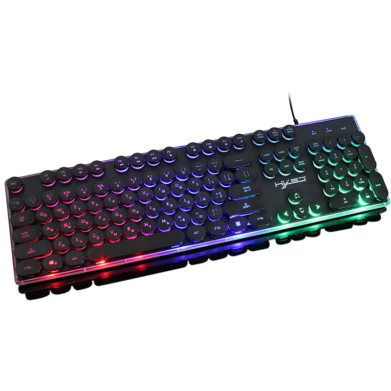 Игровая клавиатура и мышь комбо V300 клавиатура с подсветкой RGB светящаяся мышь костюм для игры домашний офис ноутбук Настольный русский костюм