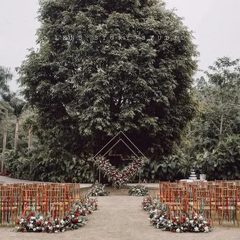 

Wedding Diamond Square Geometric Flower Frame Floral Background Decoration Arch Metal Backdrop Stand metal flower stand