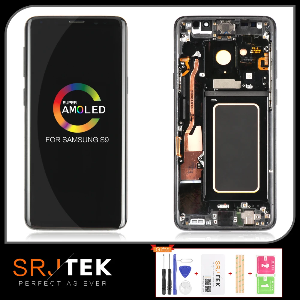 AMOLED дисплей для SAMSUNG Galaxy S9 ЖК сенсорный экран дигитайзер с рамкой Замена S9+ плюс ЖК G960 G965