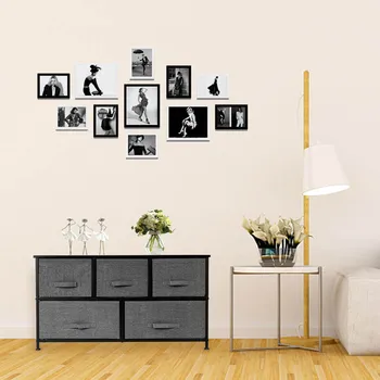 

2-Tier Wide Closet Dresser Nursery Dresser Tower with 5 Easy Pull Fabric Drawers and Metal Frame Multi-Purpose Organizer Cabinet