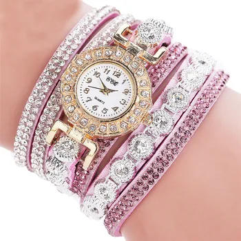 

New Arrival Casual Analog Quartz Watch Women Vintage Rhinestone Crystal Bracelet Dial Wrist Watch reloj mujer Relogio Feminino