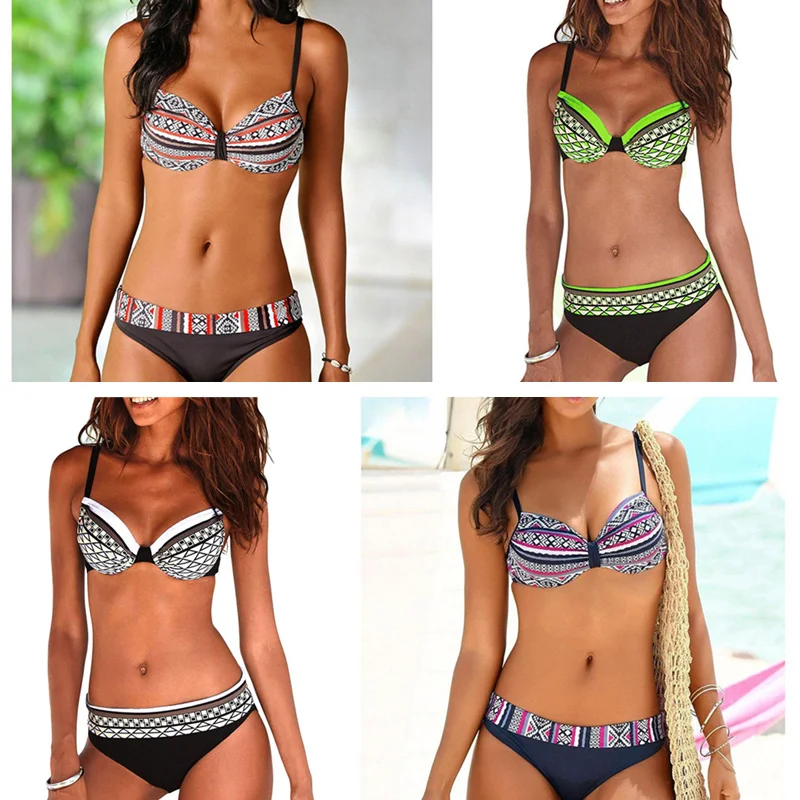 Новинка 2019 женский купальник бикини с эффектом пуш ап Женский в ретро стиле