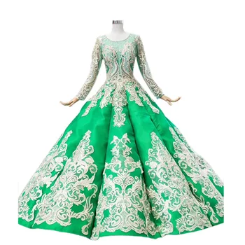 

BGW 21418ht Muslim Wedding Dresses O Neck Long Sleeve Ball Gown Floor Length Pleat Bridal Dress Find Store Vestido De Novia