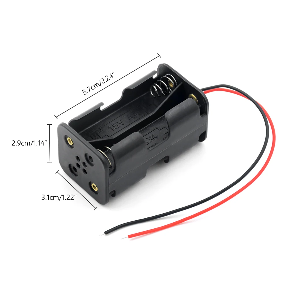 1 2 3 4 8 Way Slots Battery Holder For 1/2/3/4/8 X AA Box Holder With Wire Leads Battery Storage Case ABS Box Fast Power Supply