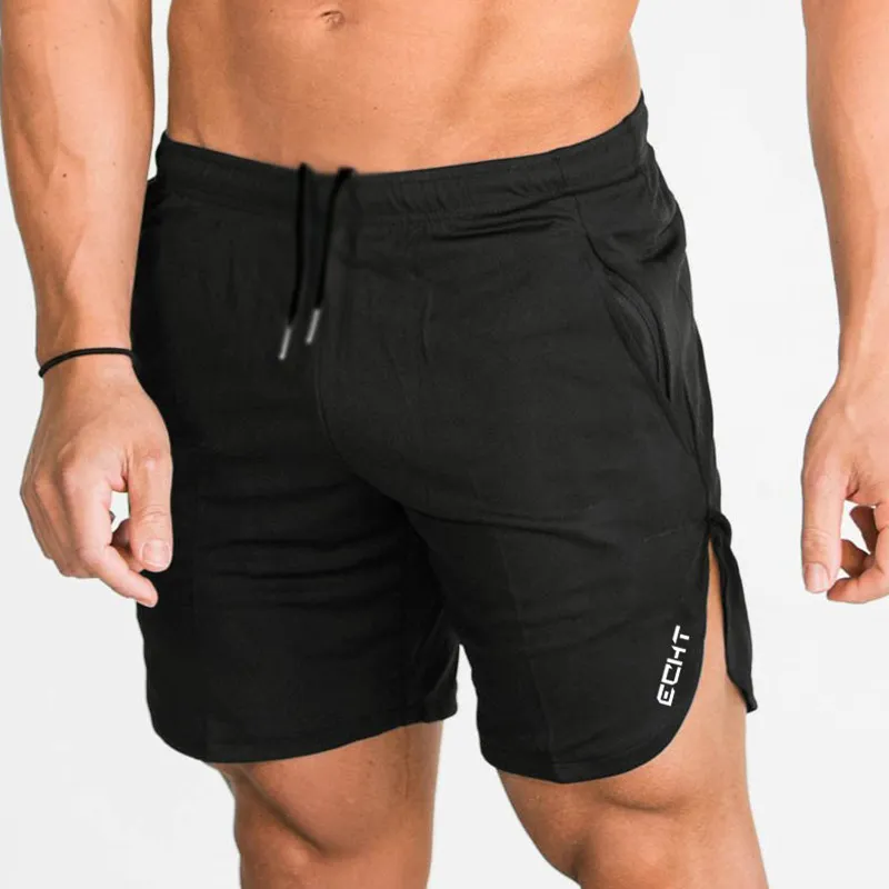 Новые мужские спортивные хлопковые шорты свободного кроя для занятий бегом, бега, занятий спортом на открытом воздухе, фитнесом, спортивные штаны, мужские брендовые пляжные шорты для тренировок - Цвет: Black