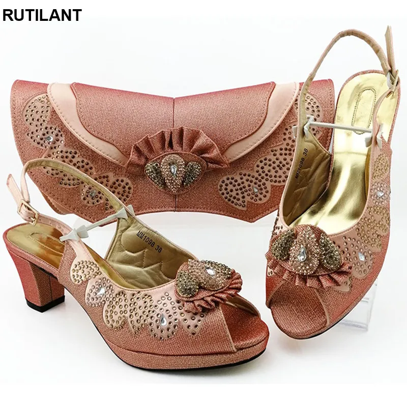 

Latest Shoe and Bag Set High (5cm-8cm) Slingbacks Italian Designer Shoes and Bags Matching Set African Women Shoes and Bag Set
