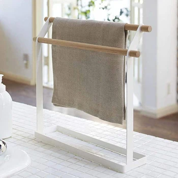 

Wrought Iron Japanese Movable Storage Rack Multi-Function Vertical Towel Shelf Movable Kitchen Accessories Home Organizer Holder