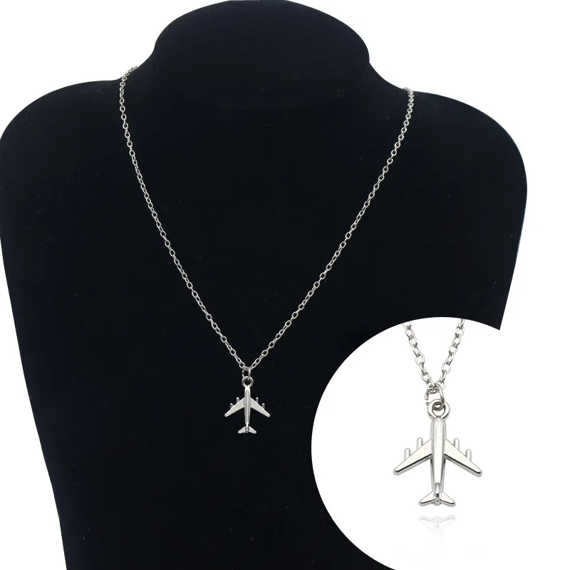 Aircraft Necklace Fashion Trinket Alloy Jewelry Plane Necklace Charm Air Plane Pendant Necklaces For Men Women Aircraft Gifts (4)