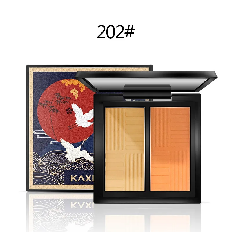 202 Forbidden City style пудра-румяна для щек 2 цвета 4 типа Румяна водонепроницаемый яркий цвет кожи длительное время Румяна прессованная пудра - Цвет: 202