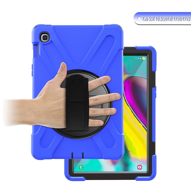 Сверхпрочный ударопрочный чехол для samsung Galaxy Tab S5E 10,5 дюймов с подставкой с поворотом на 360 градусов, ручной ремень и плечевой ремень