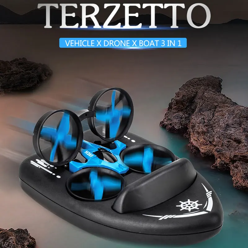 Обновленная модель дрона H36F 1/20 игрушки 2 4G Sea Land Air 3 в 1 Многофункциональный