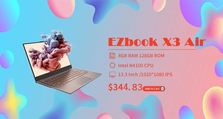 Jumper EZbook X3 Intel Celeron Quad Core 8GB 128/256GB Notebook  Win 10 Laptop 13.3 Inch 1920*1080 IPS  2.4G/5G WiFi Computer the latest ultraslim laptops gaming