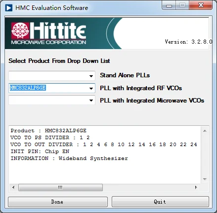 Для HMC 830 HMC PLL программатор Hittite официальная конфигурация программного обеспечения USB интерфейс