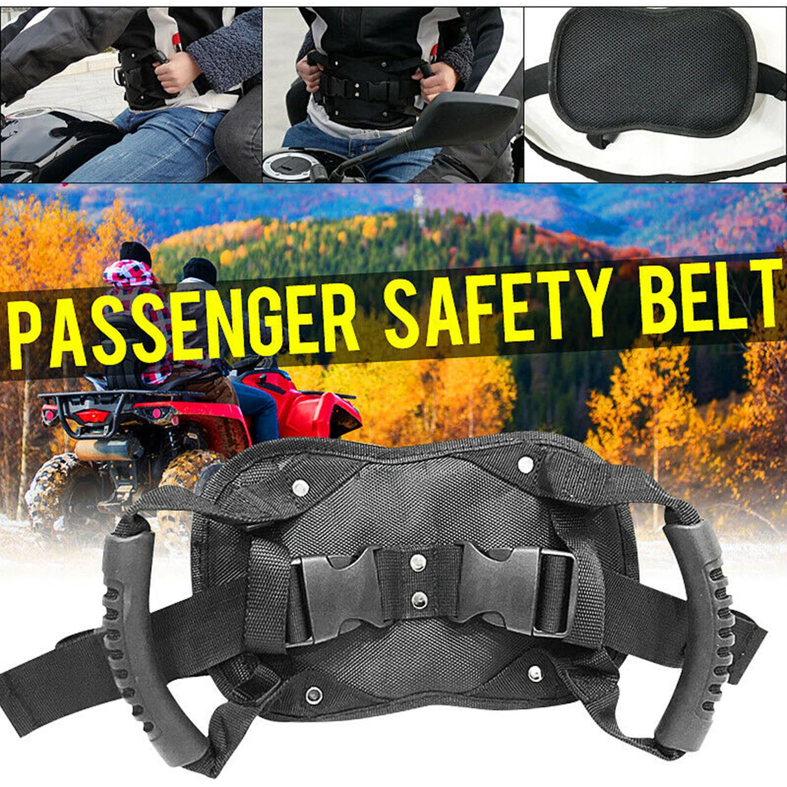 Safety Belt For Motorcycle And Scooter, Adjustable Grab Handle Children