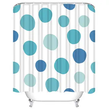 

Shower Curtain Sets Polka Dot Geometrical Uneven Circles Abstract Round Colorful Dots White Polyester Fabric Decor with 12 Hooks