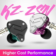 KZ ZSN New 1DD+1BA Hybrid Technology In-Ear Earphone Detachable Noise Cancelling HiFi Earbuds 100% original uiisii hi 905 1dd 1ba hybrid technology earphone super bass stereo music hifi with mic 3 5mm headset for iphone pc