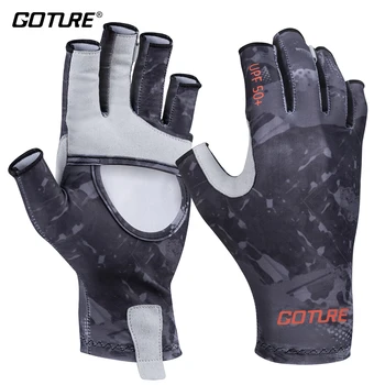 

Goture UPF50+ Sunscreen Half Finger Fishing Gloves 90% Polyster 10% Spandex Super Light Breathable Quick Dry Carp Fishing Gloves