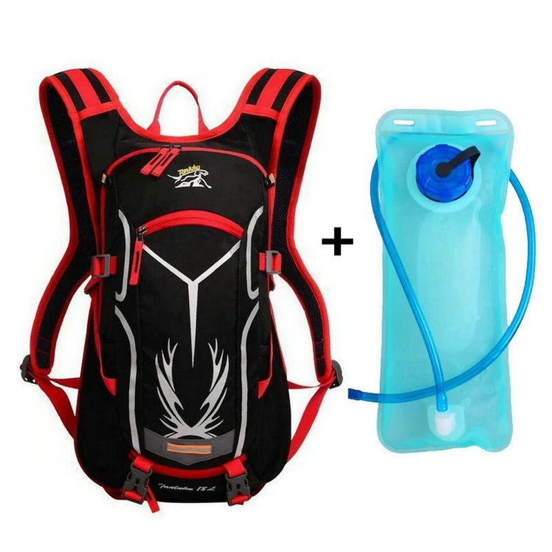 6 Color Bike Hydration Nylon Waterproof 15L Cycling Backpack +2L Water Bags Breathable Large Capacity Mountain Bike Backpack  (1)_