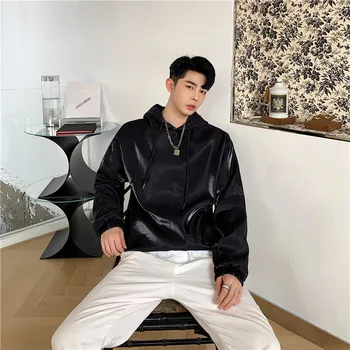 

Male Women Streetwear Hip Hop Punk Stage Pullover Hoodie Outerwear Men Autumn Loose Casual Bright Shining Hooded Sweatshirt