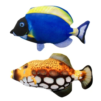 

Electric Simulation Regal Blue Tang Fish Cat Playing Chew Toy Rechargeable Teeth 667A