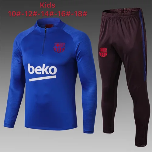Топ 19 20 года, одежда для футбола, спортивный костюм для детей GRIEZMANN SUAREZ UMTITI, тренировочный костюм на молнии, Детская футбольная майка - Цвет: Белый