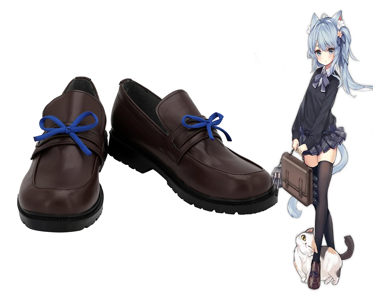 

Azur Lane Asashio Class Destroyer Cosplay Shoes Brown Boots Custom Made Any Size