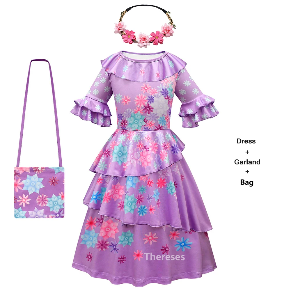 Encanto Cosplay Costume Dresses For Girl Dress Girls Fancy Dresses Halloween Princess Dress Children Party Birthday Outfits