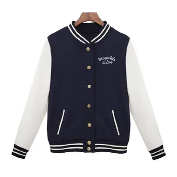 

New 2019 Baseball Jacket Casacos Femininos Preppy College Jackets Bomber Jacket women Spring Winter Coats Basic Outwear XXL