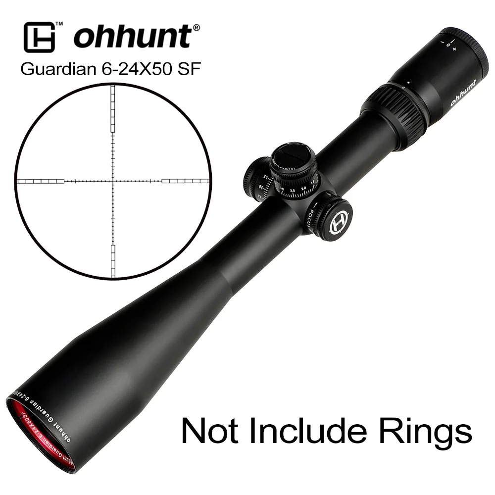 Ohhunt Guardian 6-24X50 SF охотничий прицел 1/2 половина охотничий прицел Боковая регулировка параллакса тюроты замок сброс тактические оптические прицелы - Цвет: No Rings