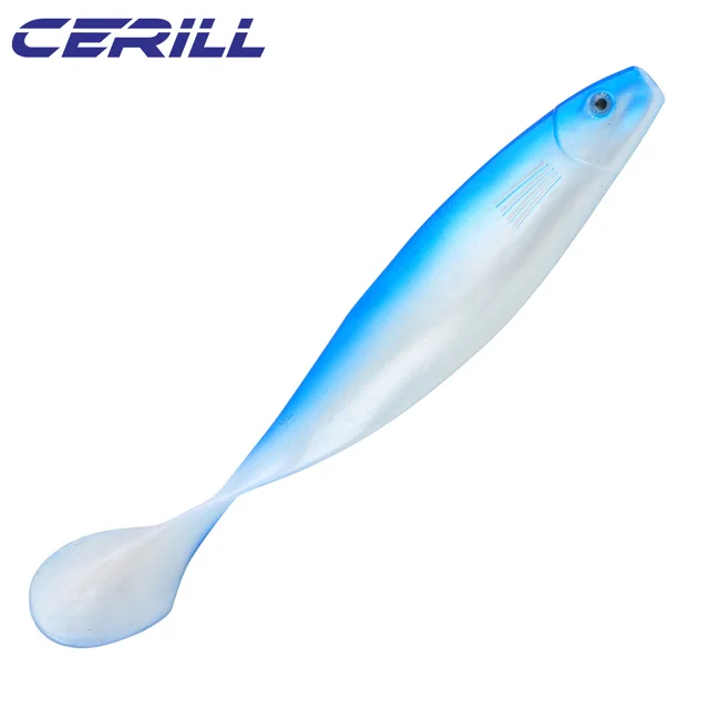 Cerill 1 PC 235mm 70g Soft Fishing Lure Vivid T Tailed Silicone Fishing Bait Swimming Paddle Tail Pike Bass Saltwater Swimbait Color 4
