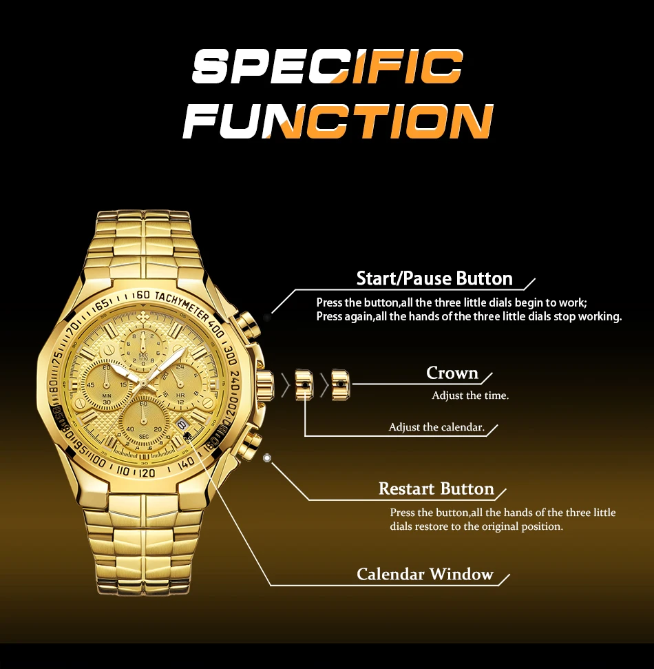 Relogio Masculino WWOOR Men Watches 2022 Top Brand Luxury Wrist Watches Men Male Gold Big Golden Chronograph Wristwatch Man