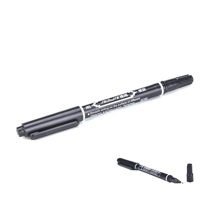 Newest 2Pcs Dual-Tip Black Tattoo Skin Marker Piercing Marking Pen Tattoo Supply For Permanent Makeup