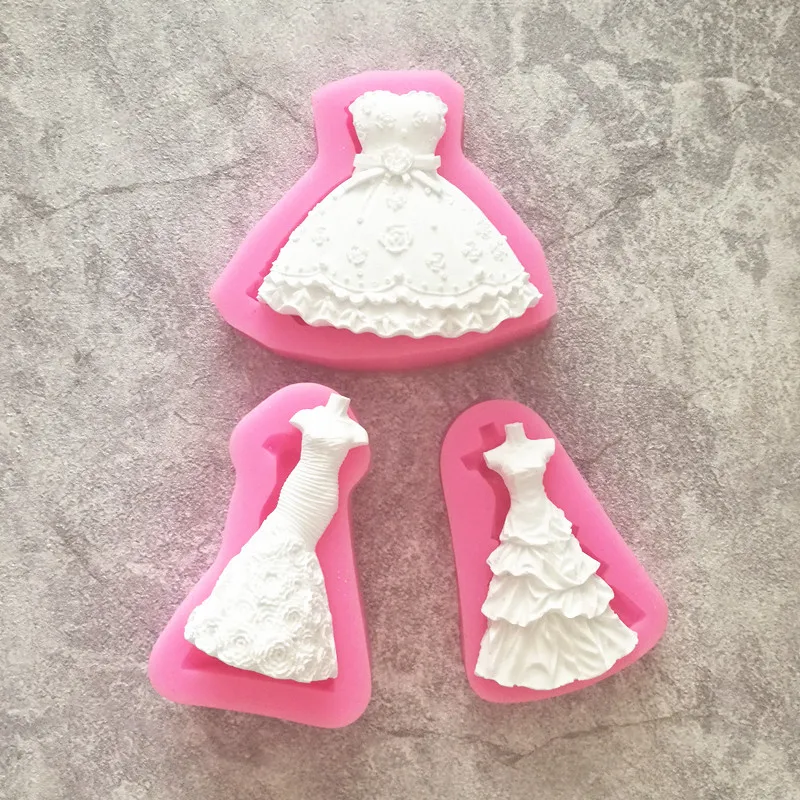 

Skirt Dress Shaped Silicone Cake Mold Kitchen Baking Mold Chocolate Silicone Mold Soap Sugar Craft Fondant Cake Tools