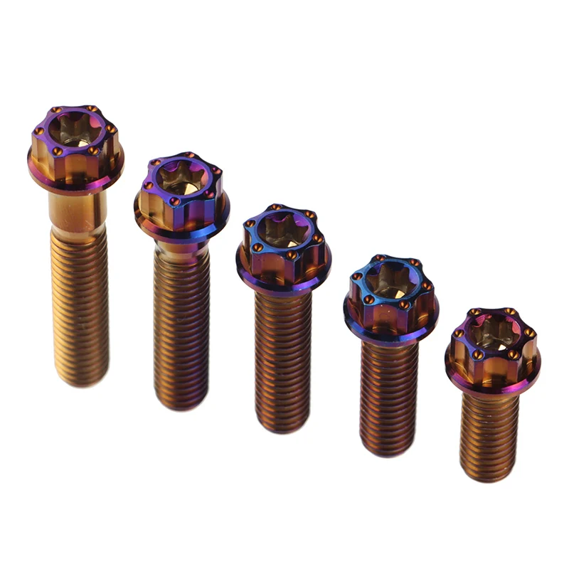 Титановые винты Burn Blue M8 x 20 25 30 35 40 Torx фланцевые Ti болты для мотоцикла самодельные