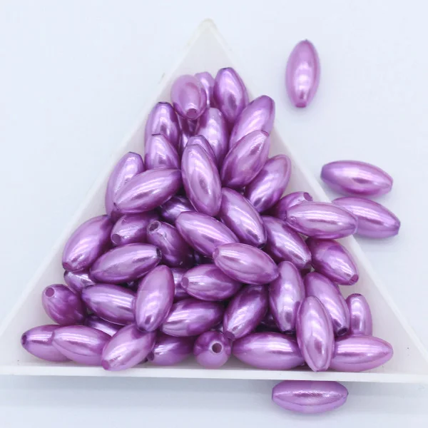 purple 4x8 мм 6x12 мм, 100 шт,, прямые отверстия, овальные бусины с имитацией жемчуга, АБС-пластик, разделительные шарики для изготовления ювелирных изделий, рукоделия - Цвет: purple
