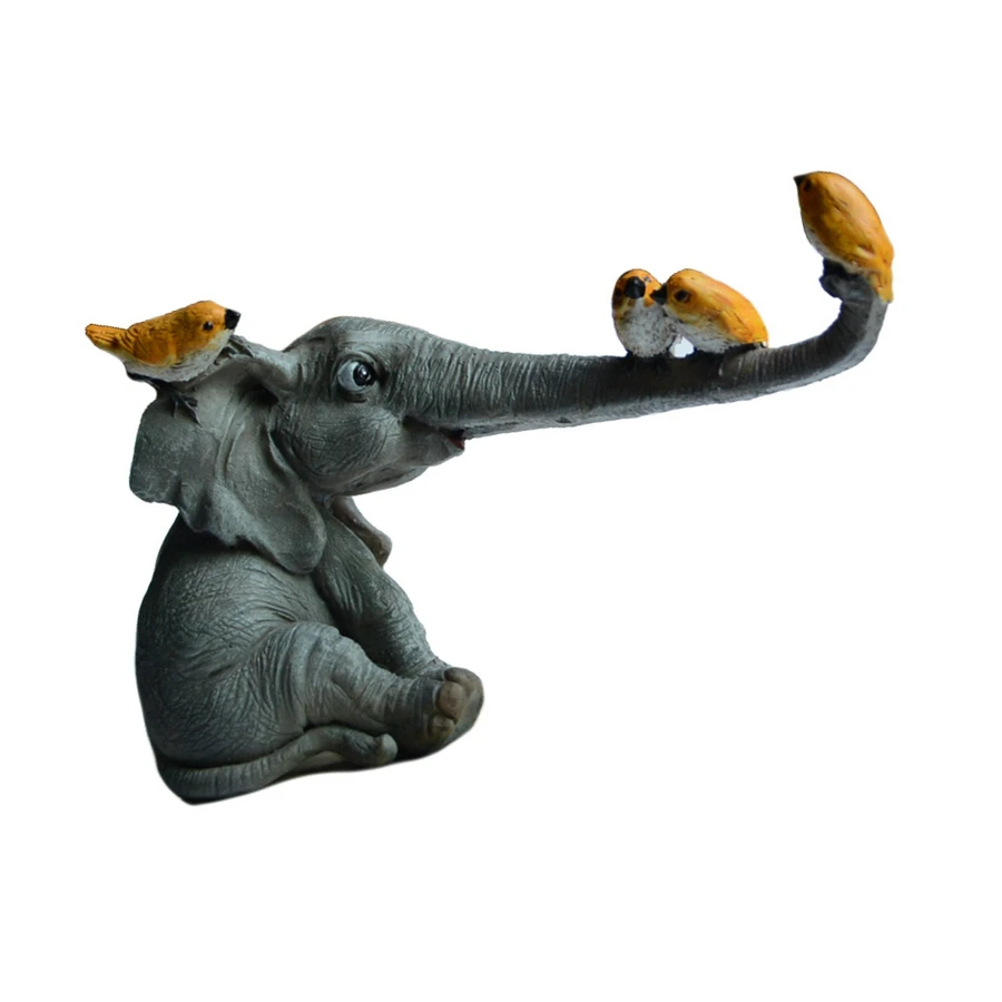 

Resin Elephant Statue Animal Ornaments Souvenir Crafts Tabletop Decoration