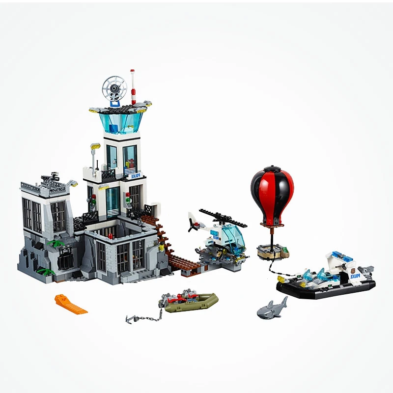 Дешево Город полиция тюрьма остров блоки Строительные блоки 815 шт модель город игрушки для детей подарок