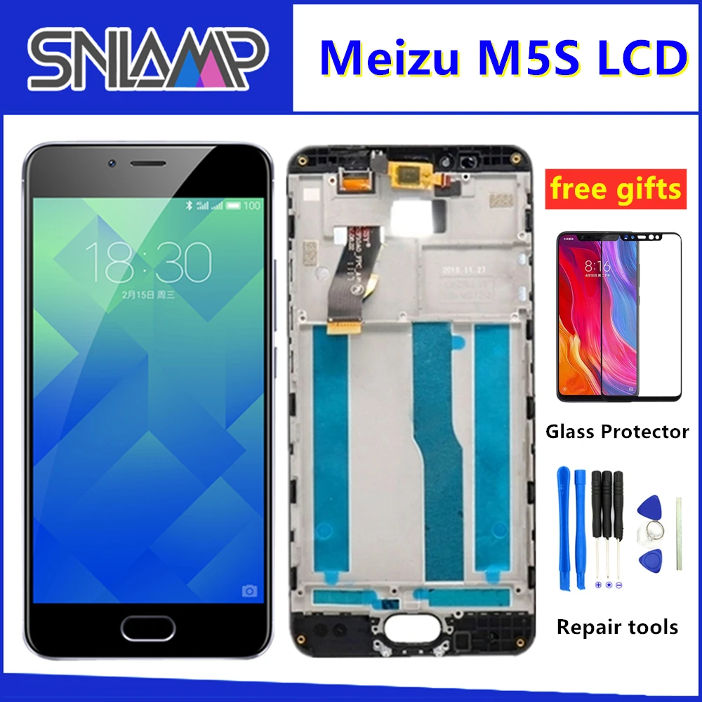 Качество AAA ЖК + рамка для MEIZU M5S ЖК-дисплей 5 2-дюймовый экран дигитайзер сенсорный