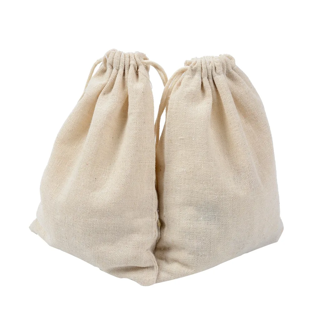 

13x18cm Jute Cotton Drawstring Bags for Christmas Favors Gift Bag Rustic/Folk/America/Country-Christmas Wedding Supplies 50pcs