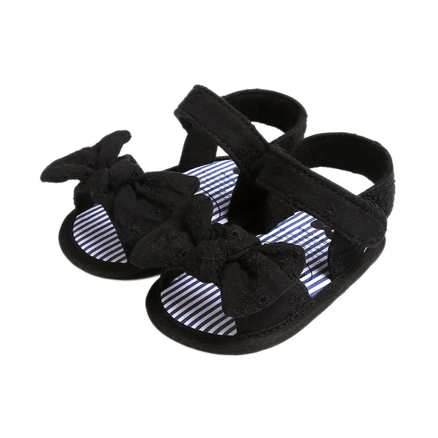 Toddlers Girls Summer Open Toe Non-Slip Soft Sole Flat Princess Sandals with Bowknot 0-18M 2