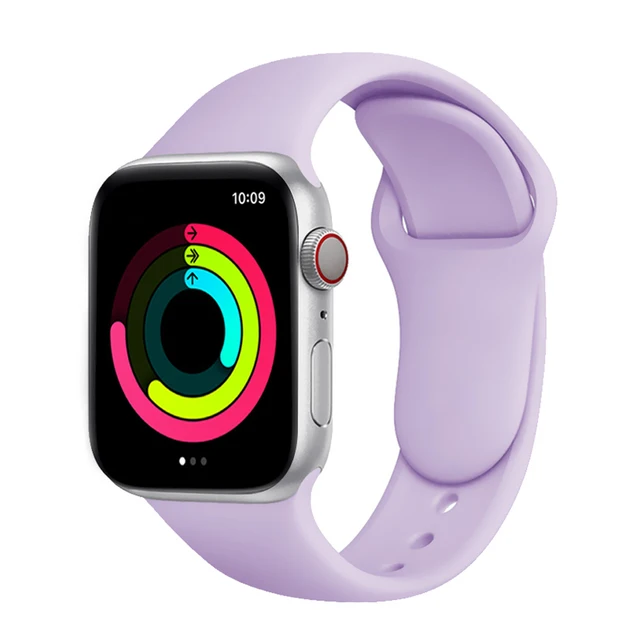 Silicone Strap for Apple Watch Band Series 7 654 321,44/40mm 42/38mm 45/41mm Smartwatch Bracelet Watchband for Apple Watch SE 7