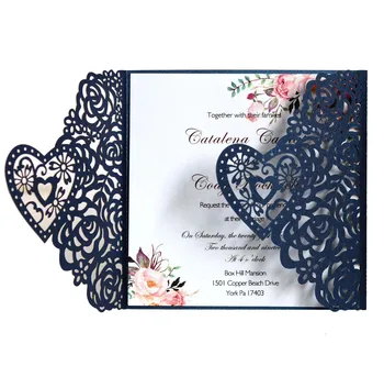 

KAZIPA100pcs European and American Love Invitation Hollow Thanksgiving Birthday Card Teacher's Day Wedding Invitation