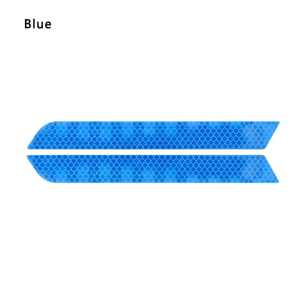 blue Универсальный 2 шт. Автомобильный багажник хвост ночной Предупреждение ющая светоотражающая лента с наклейками прочный задний бампер светящаяся наклейка отражатель - Цвет: blue