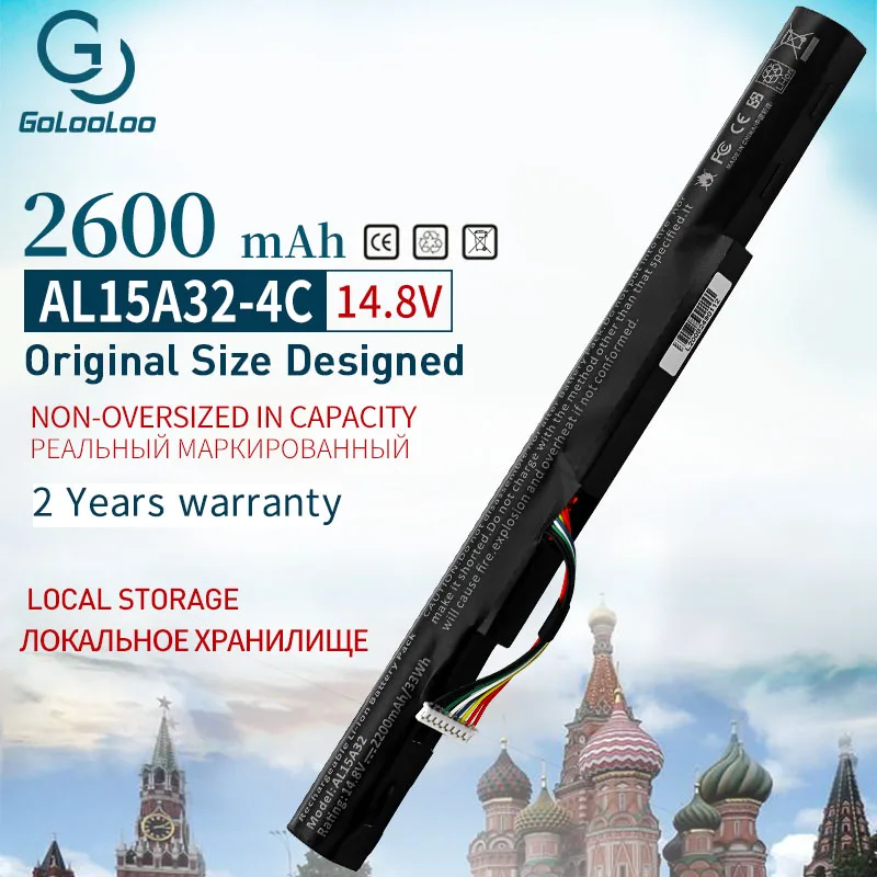 Golooloo AL15A32 Аккумулятор для ноутбука Acer Aspire E5 422G 472 473 473G 522G|Аккумуляторы ноутбуков| |