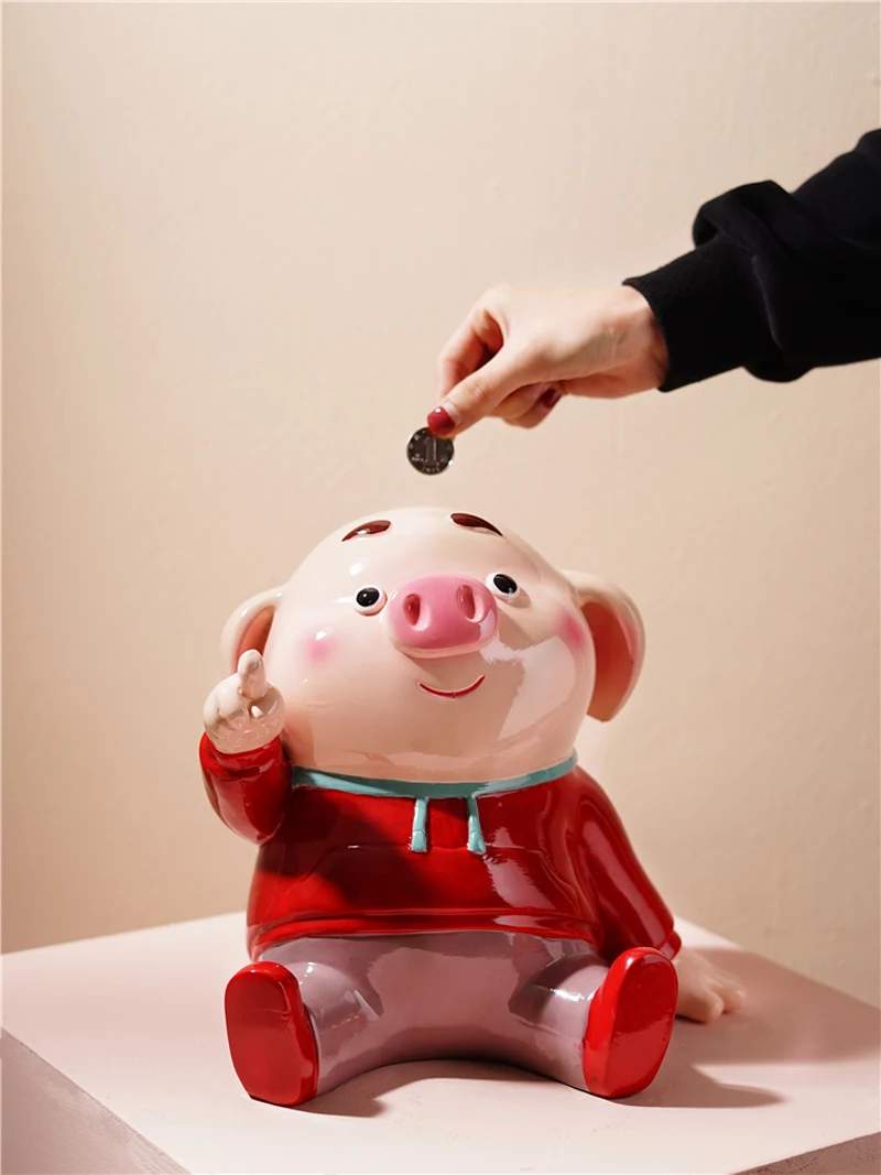 Свинья домашняя Смола ремесло украшения копилка большая копилка Свинья домашняя Смола ремесло украшения копилка большая копилка