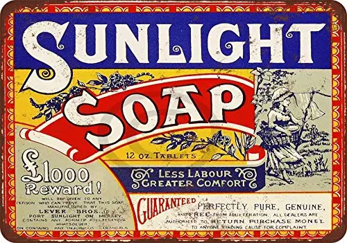 

Sunlight Soap Retro Nostalgic 8x12 Inch Metal Tin Sign Wall Decor