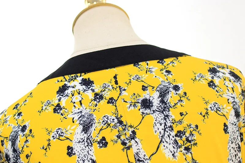 Kpop IU Lee Ji Eun же желтое платье с цветочным принтом женское темпераментное платье с высокой талией женское платье с v-образным вырезом с длинным рукавом Длинные осенние платья