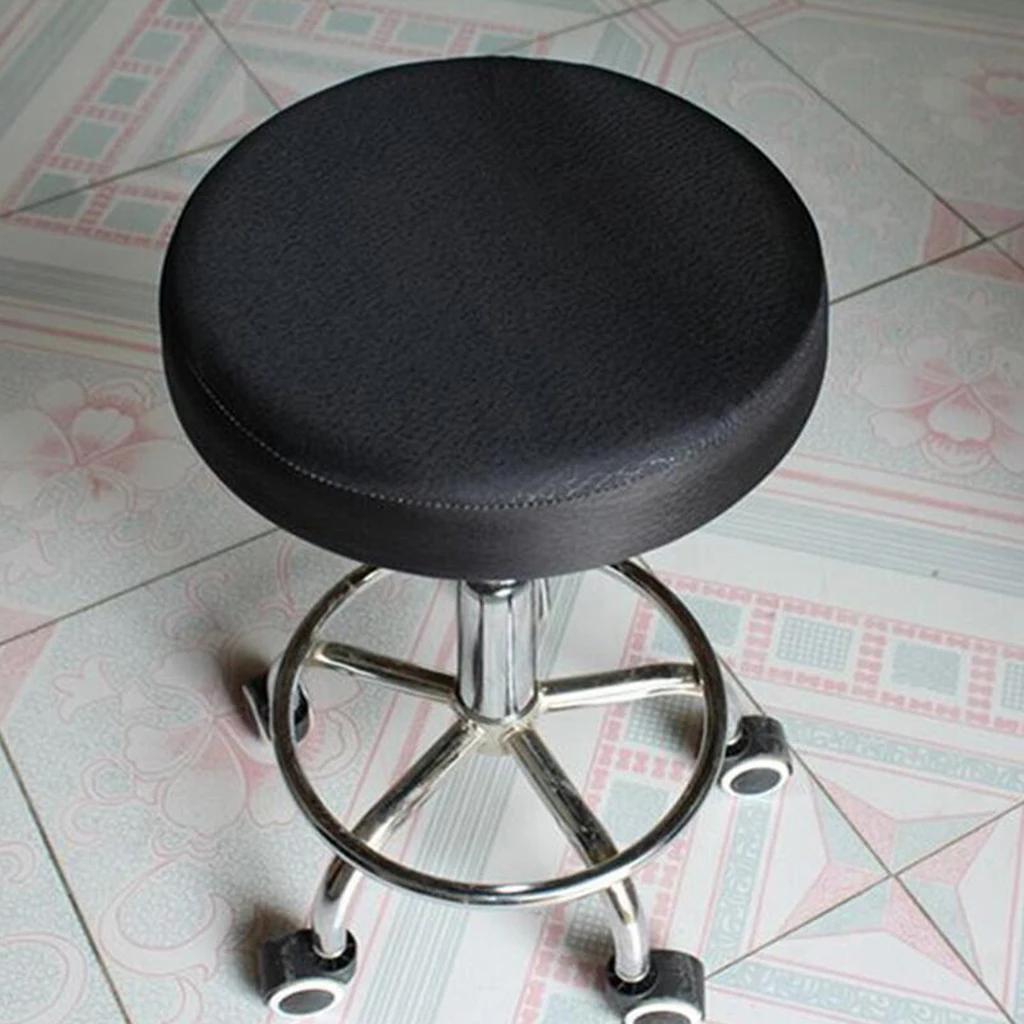Black 33x10cm Съемный Сменный Чехол для барного стула, круглый чехол для стула, защитный чехол для стола, салона - Цвет: Black 33x10cm