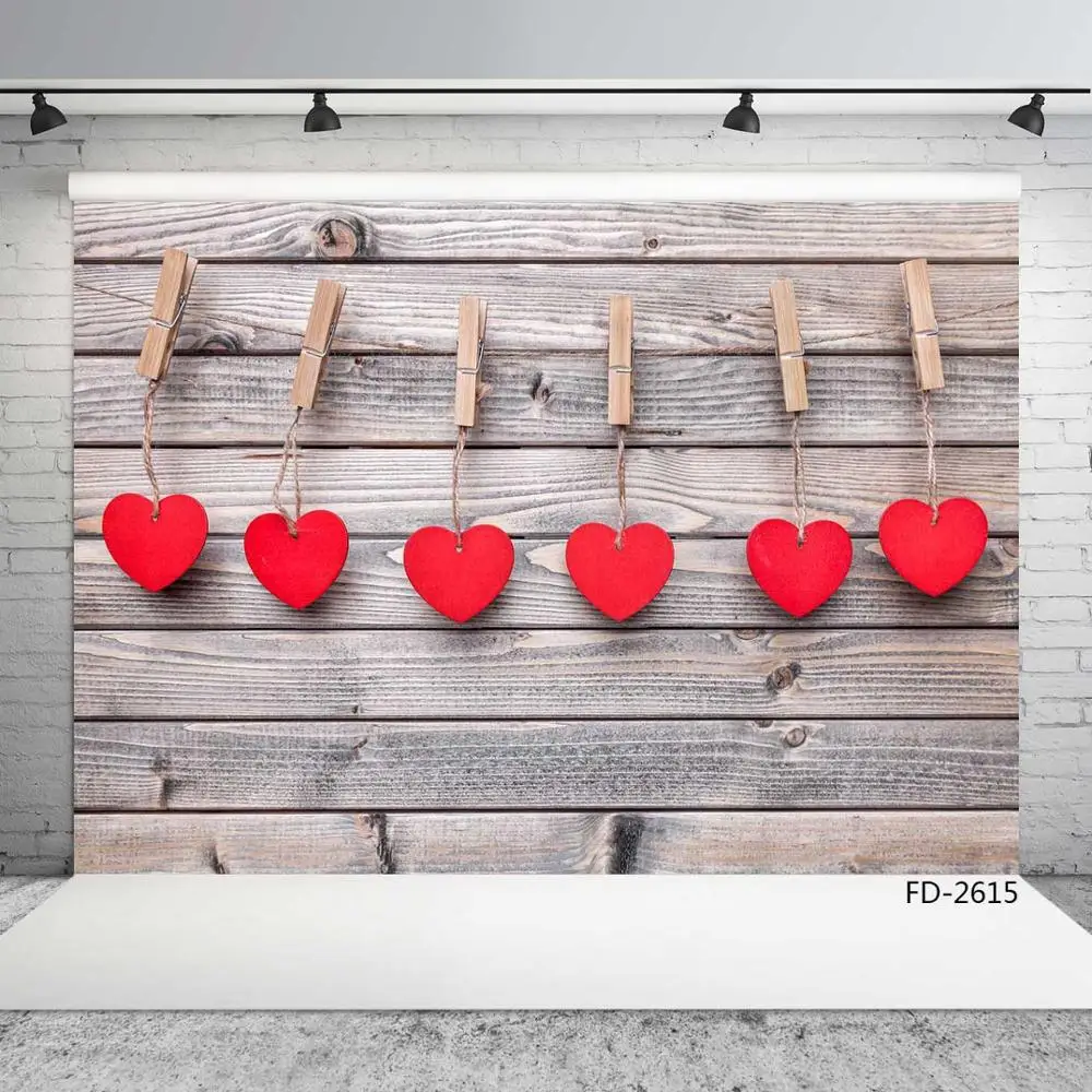 Деревянная доска деревянная текстура стена красный сердечный фон детский душ